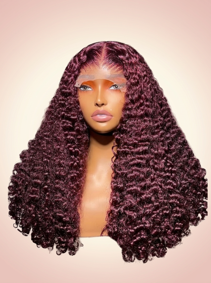 Burgundy Deep Curl Wig